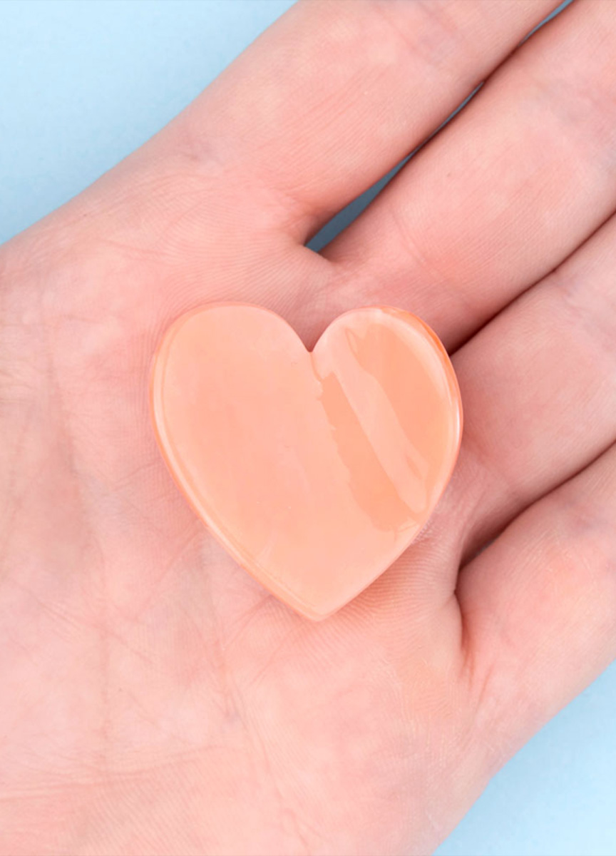 迷你粉紅愛心髮抓夾